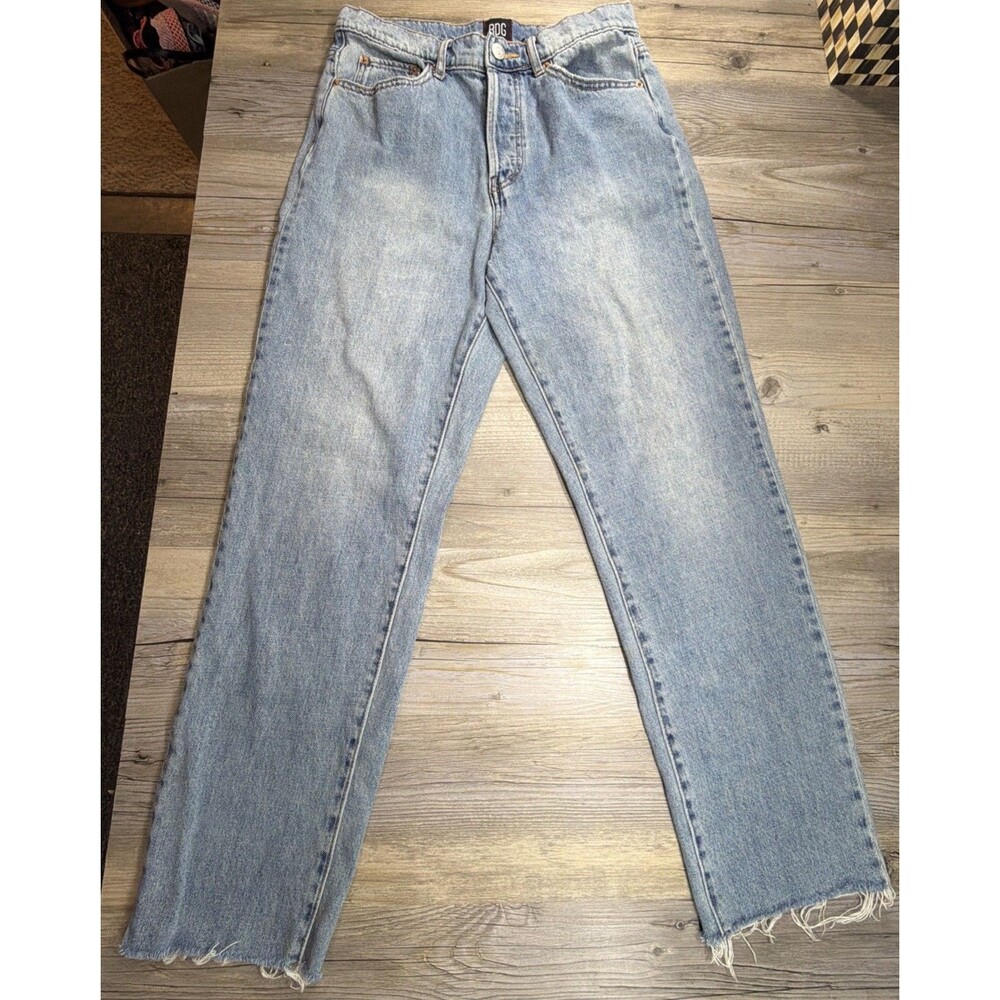 BDG Urban Outfitters Slim Straight Jeans Women's Size 28 Denim Raw Hem Blue
